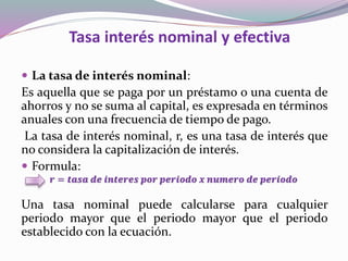 Tasa de interés nominal y efectiva | PPTX