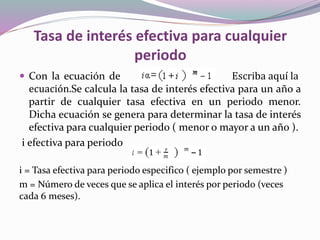 Tasa de interés nominal y efectiva | PPTX