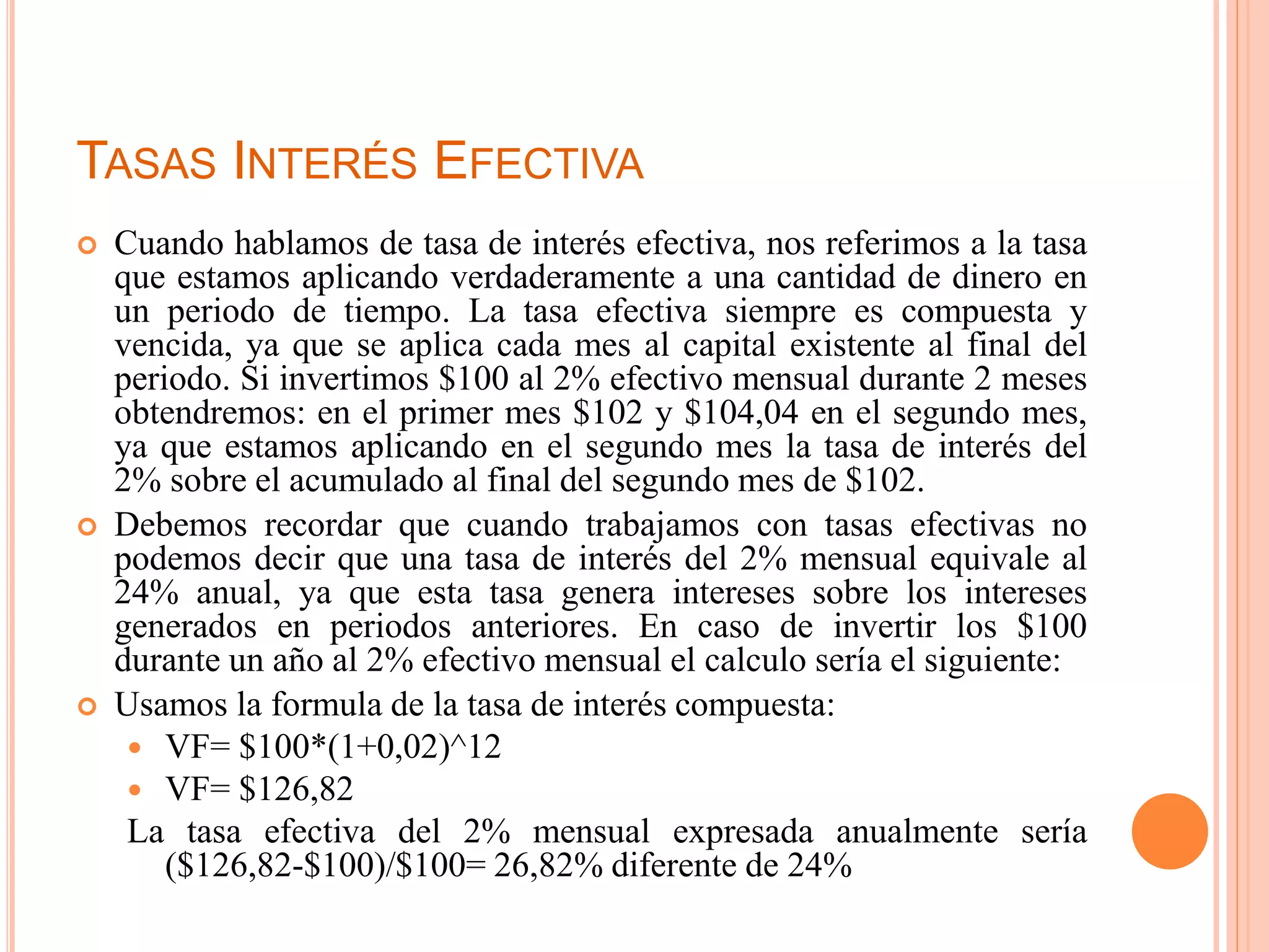 Tasa de intereses efectiva y nominal | PPT