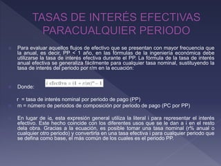 Tasa de interes nominal y efectiva | PPTX