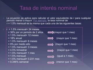 Tasa de interes nominal y efectiva | PPTX