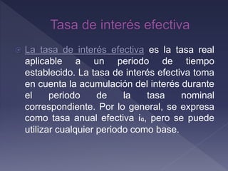 Tasa de interes nominal y efectiva | PPTX