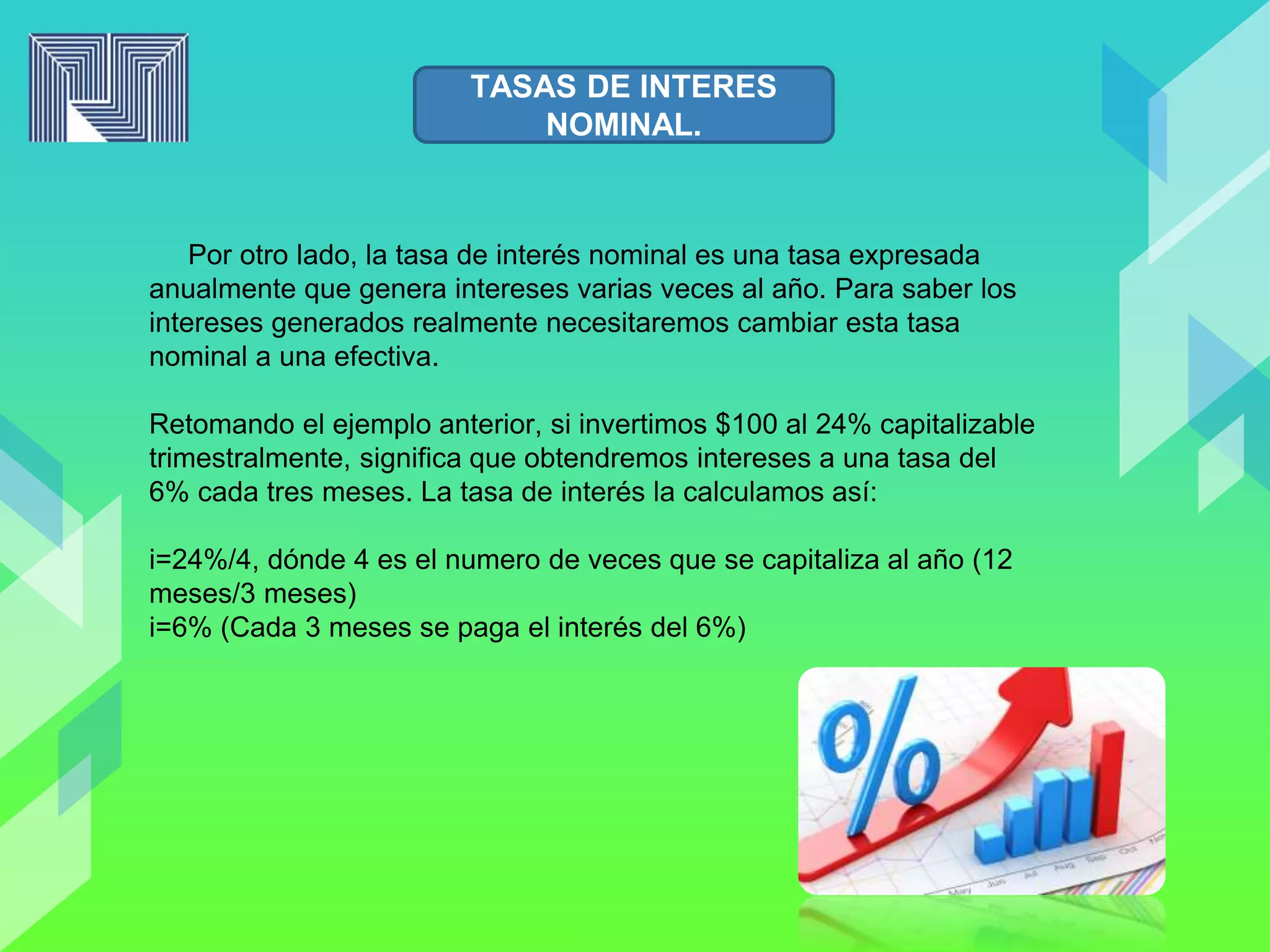 Tasa de interes nominal y efectiva | PPTX