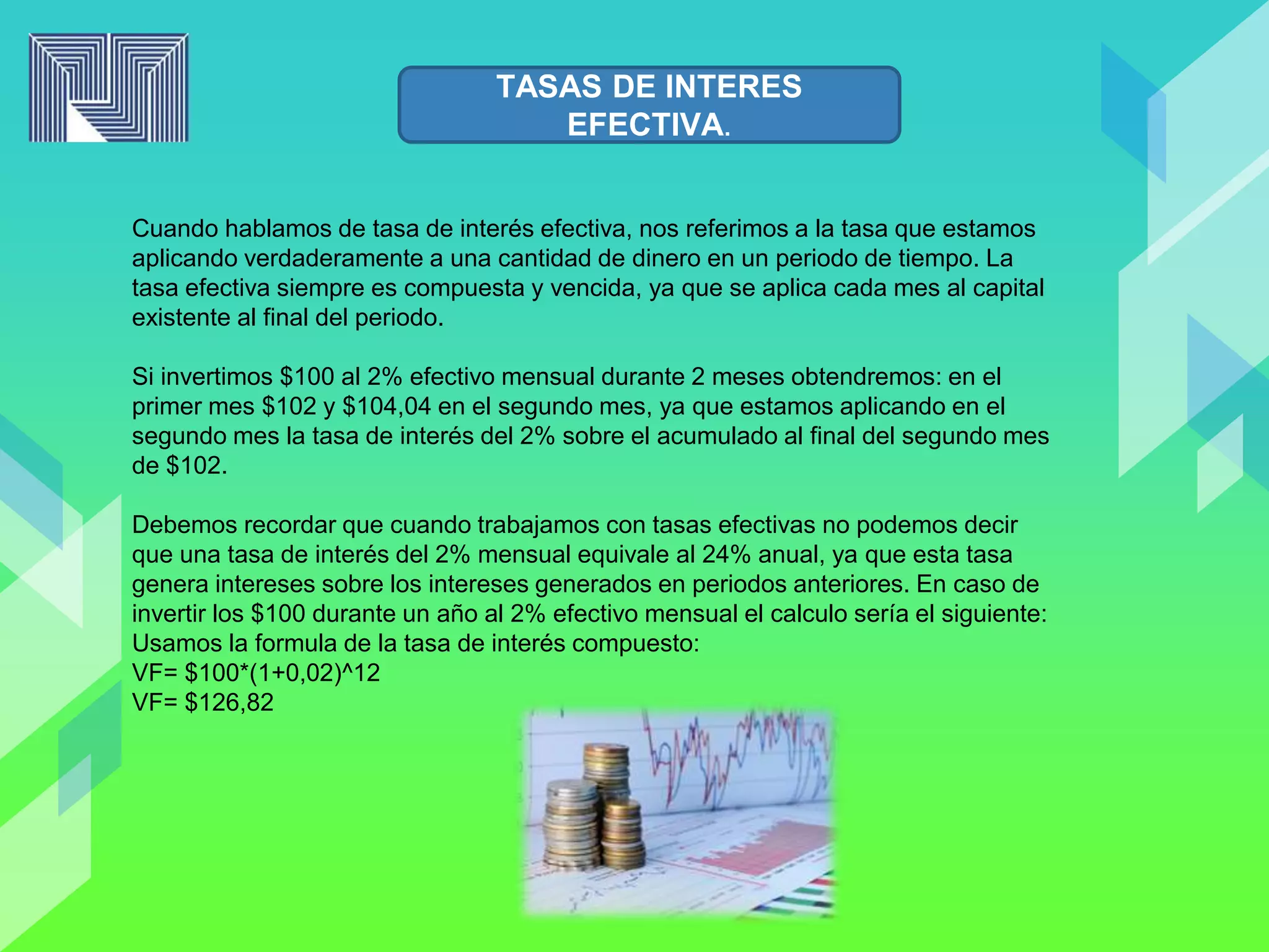 Tasa de interes nominal y efectiva | PPTX