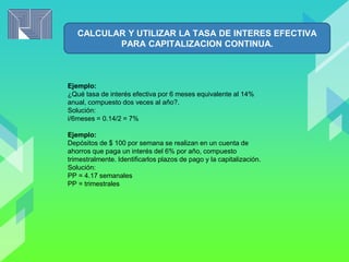 Tasa de interes nominal y efectiva | PPTX