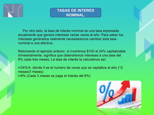 Tasa de interes nominal y efectiva | PPTX