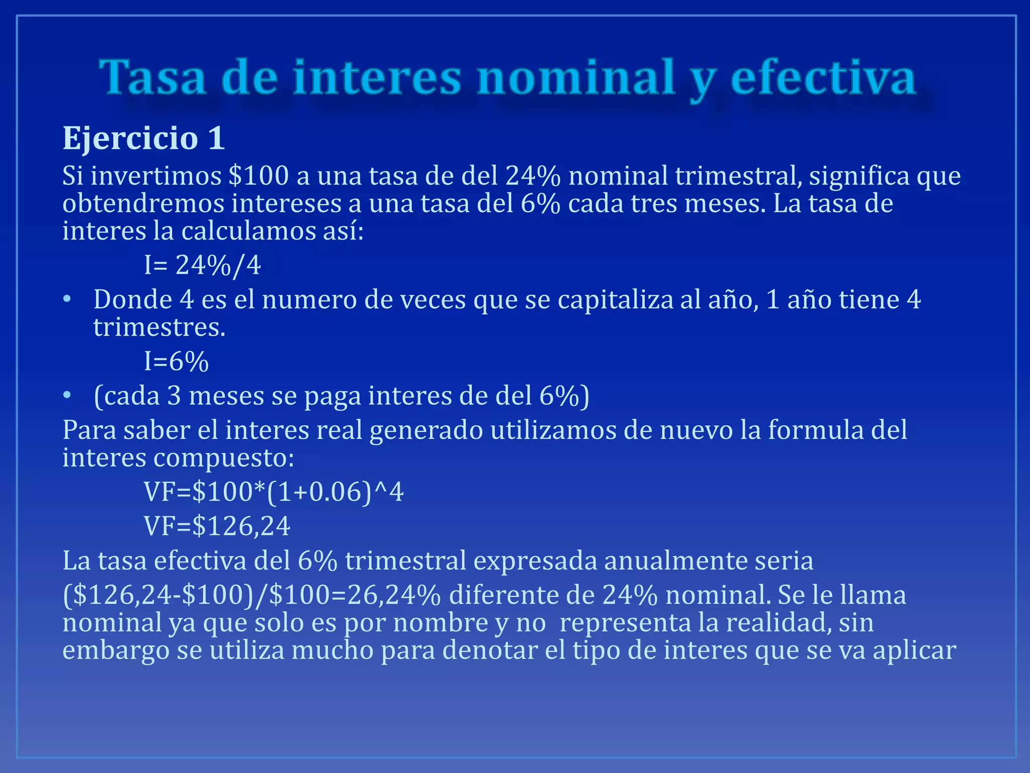 Tasa de interes nominal y efectiva ja | PPT