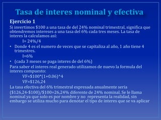 Tasa de interes nominal y efectiva ja | PPTX