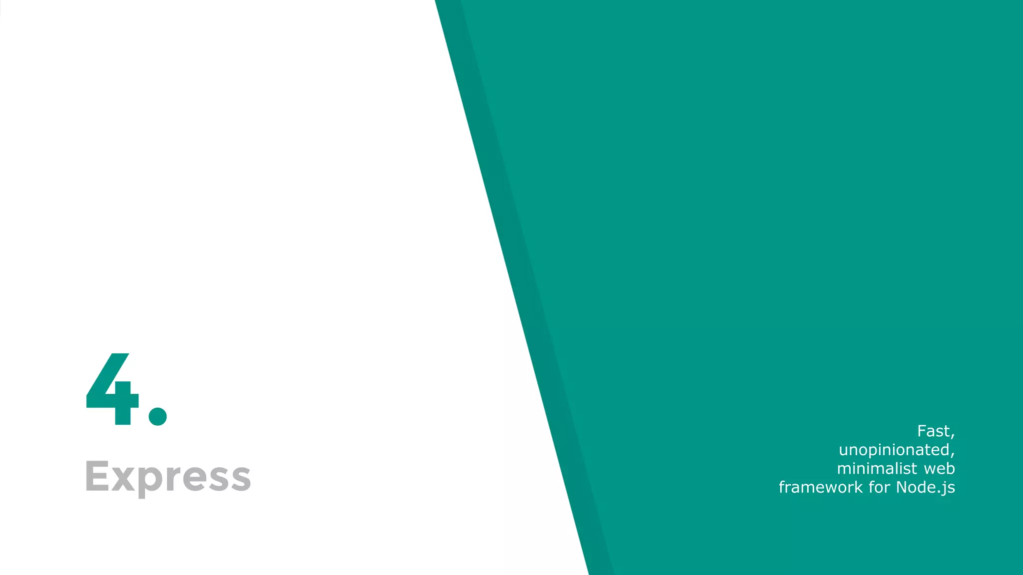 4. Express Fast, unopinionated, minimalist web framework for Node.js 