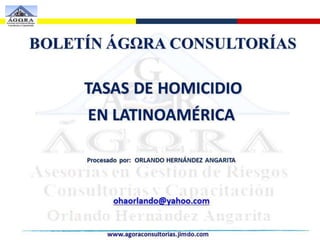 Tasas de homicidio en latinoamérica