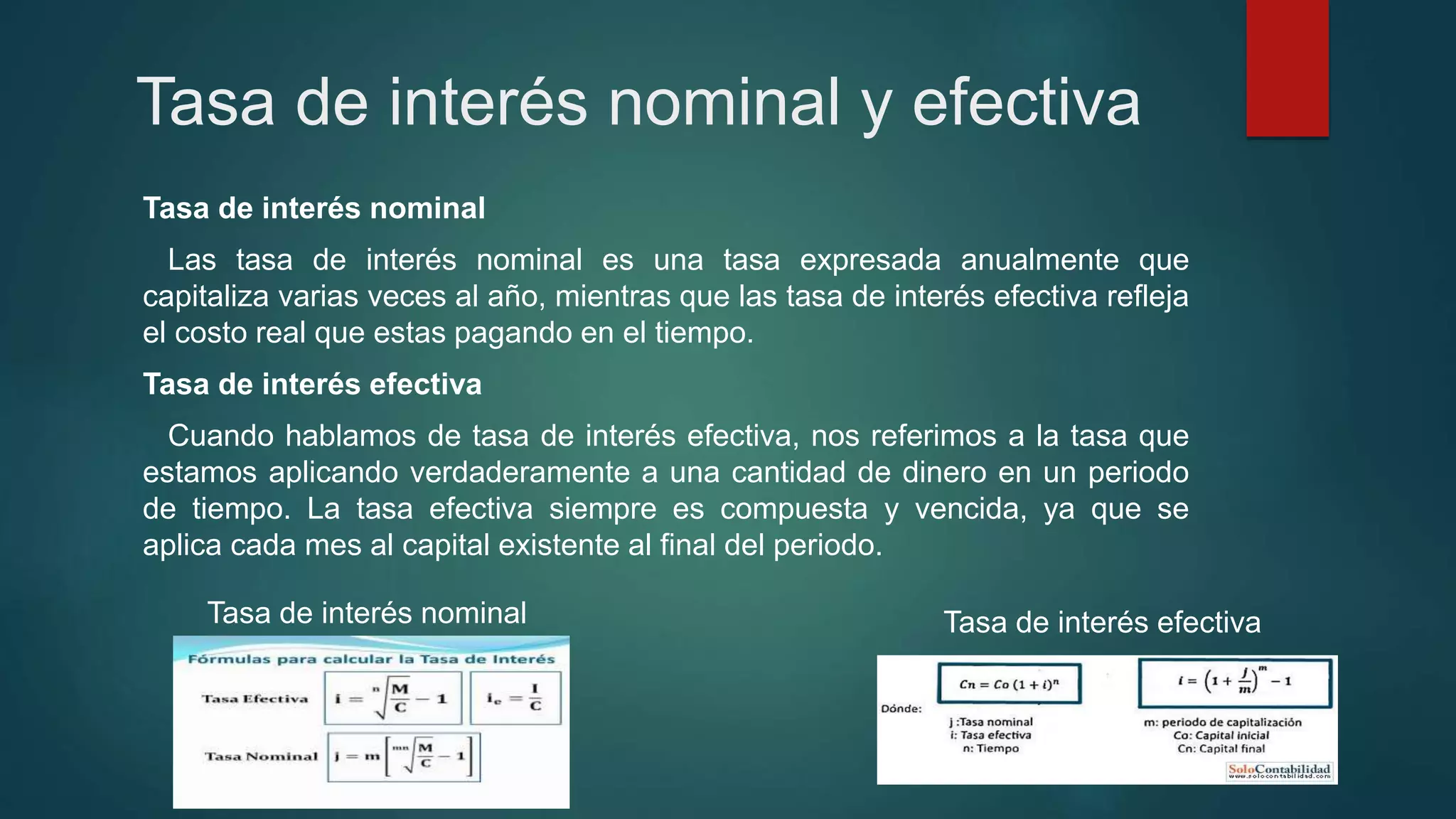 Tasas de interes nominal y efectiva unidad iv | PPTX