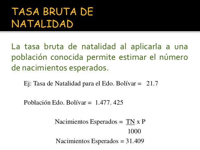 Tasas demográficas estadísticas de natalidad