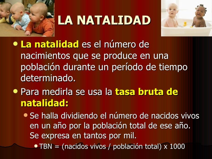 Tasas natalidad