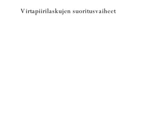 Virtapiirilaskujen suoritusvaiheet 