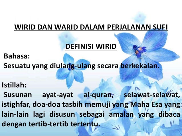 Tasawuf Warid Wa Khawatir
