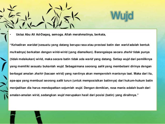 Tasawuf Perbandingan Tawajud Wujud