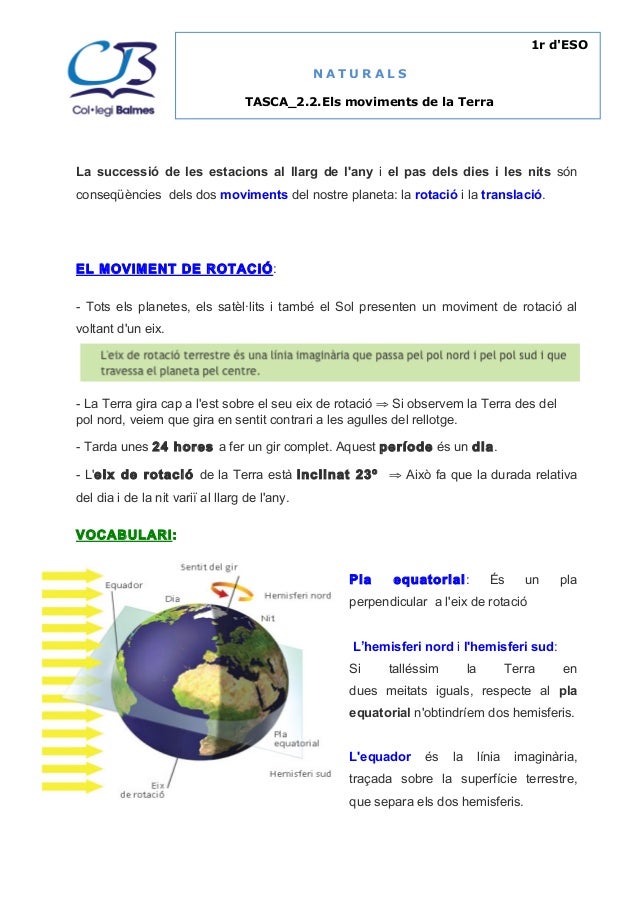 Tasca 2.2.els moviments de la terra