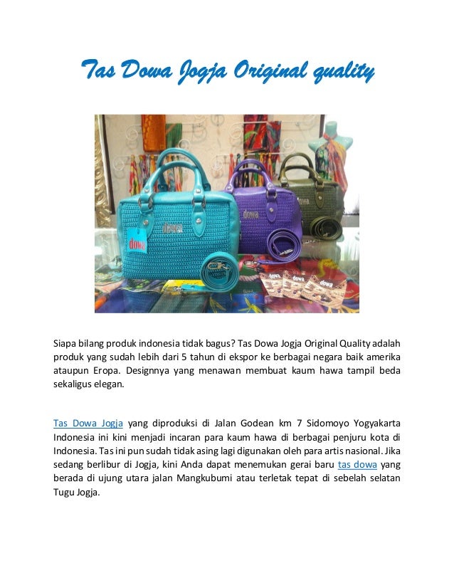 Tas dowa jogja original quality
