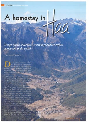 Tashi Delek mar-april 2014, Homestay in Haa (Matt Stretton)