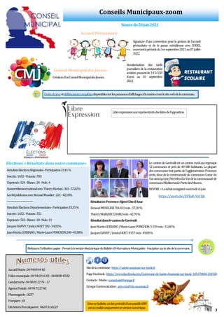 3
Conseils Municipaux-zoom
Séancedu28juin2021
Elections « Résultats dans notre commune»
Accueil Périscolaire
Conseil Munic...