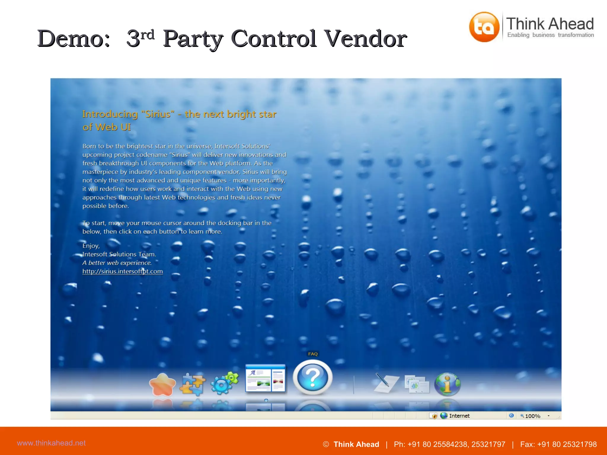 Demo:  3 rd  Party Control Vendor  