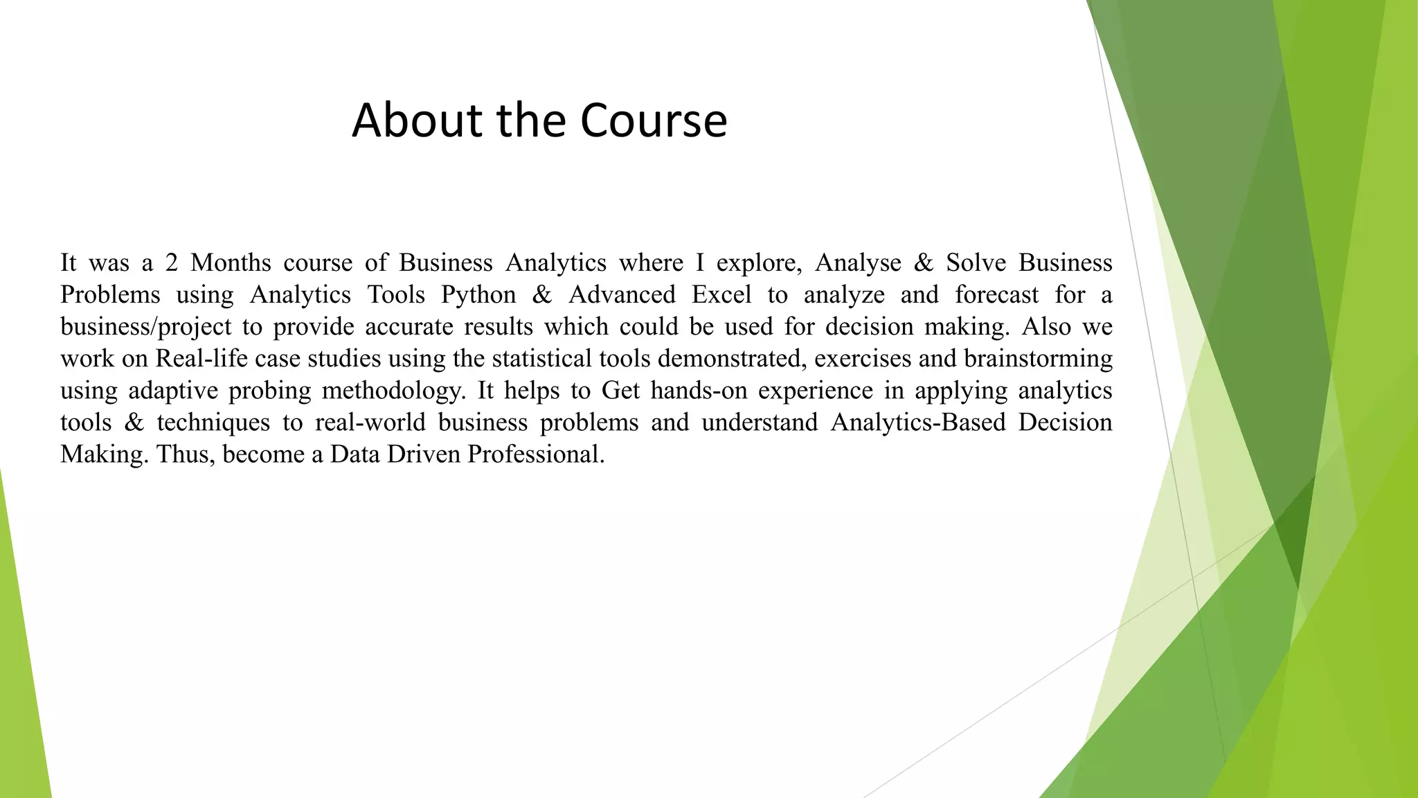 Certified Python Business Analyst | PPTX