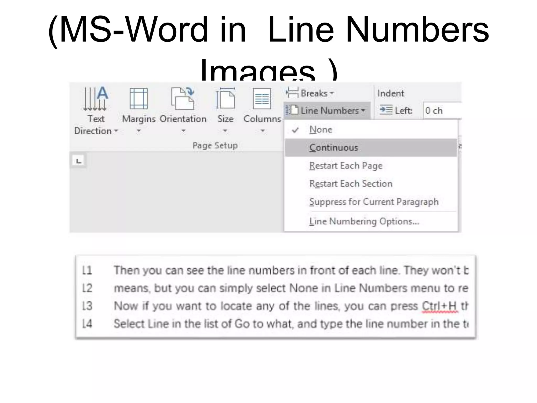 (MS-Word in Line Numbers
Images.)
 