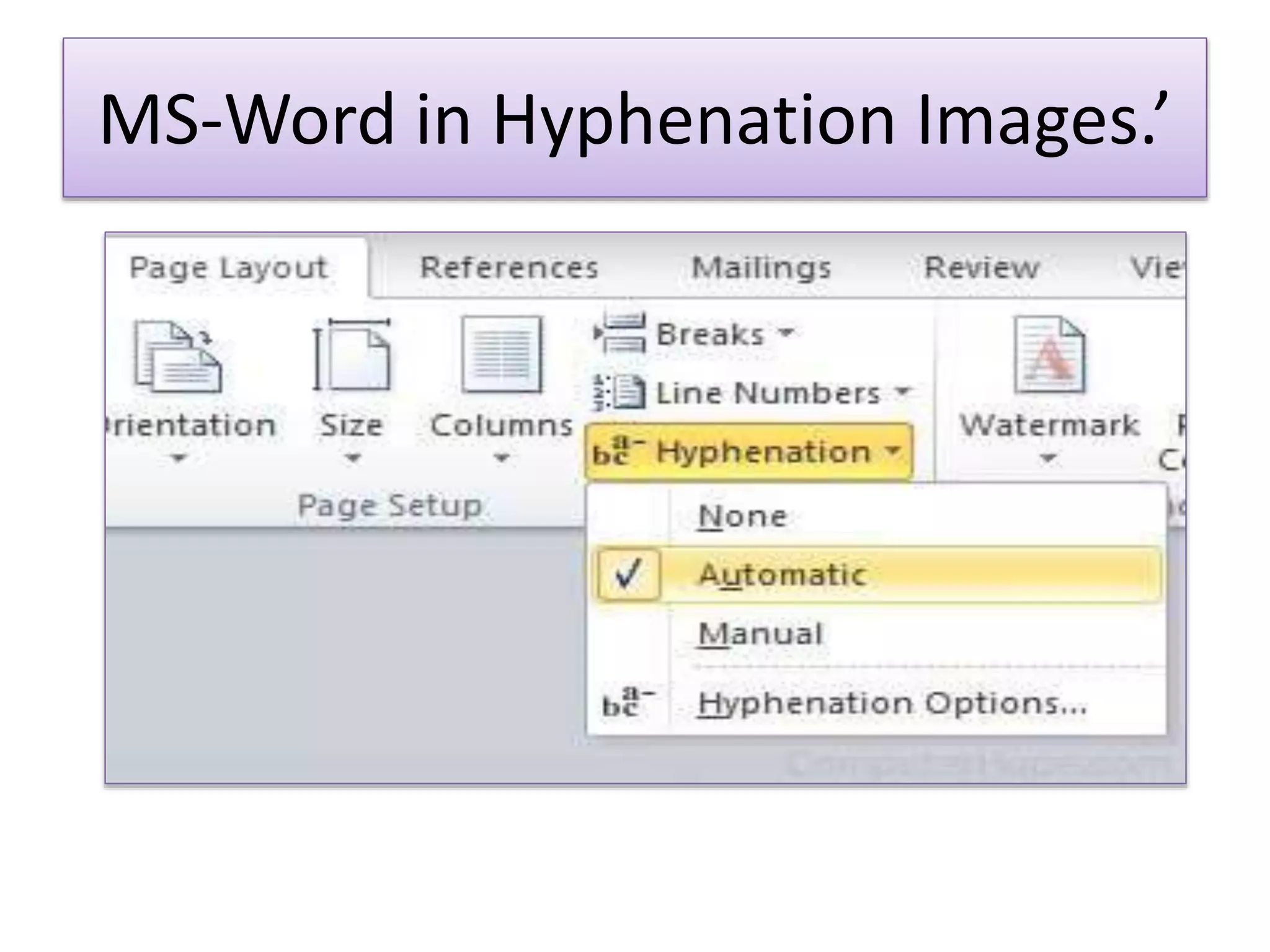 MS-Word in Hyphenation Images.’
 
