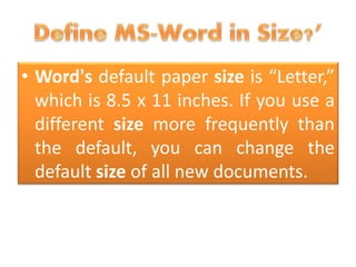 Define MS-Word | PPTX