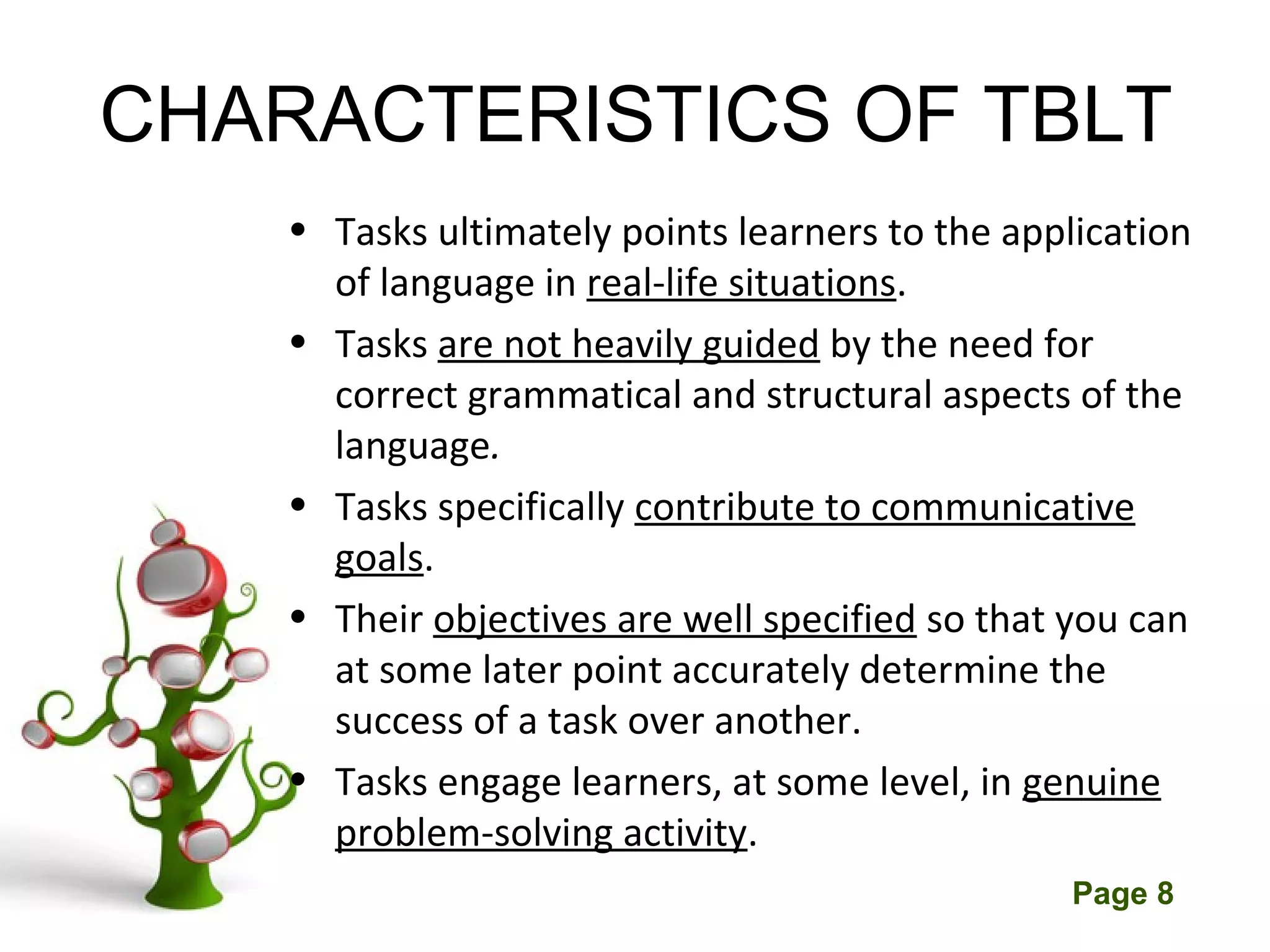 Task based language teaching | PPT