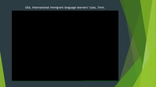 USA, International immigrant language learners’ class, 7min.
 