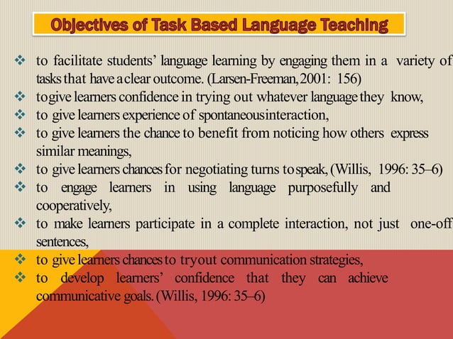 Task based language teaching | PPTX