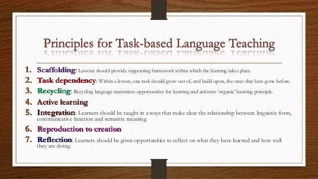 Task based language teaching