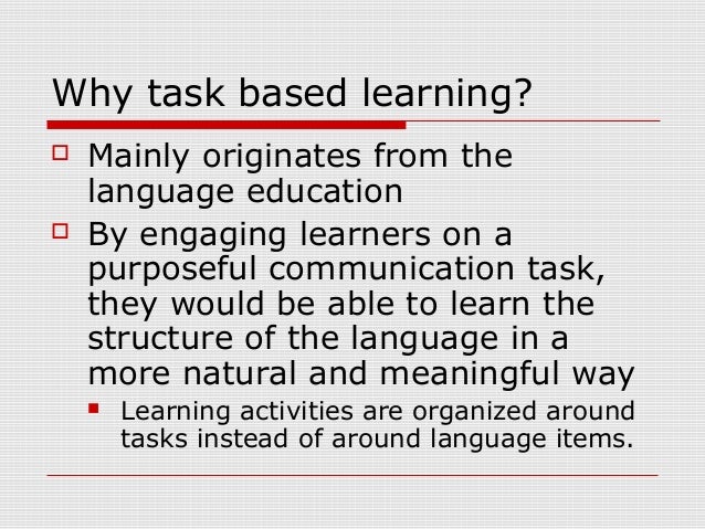 Task based learning