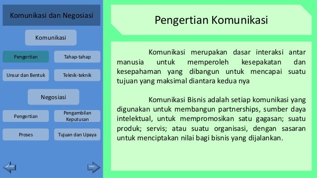 Komunikasi Dan Negosiasi Communication Negotiation