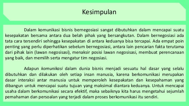 Komunikasi Dan Negosiasi Communication Negotiation