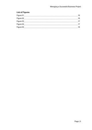Managing a Successful Business Project
Page | 5
List of Figures
Figure 01 16
Figure 02 16
Figure 03 17
Figure 04 17
Figure 05 18
 