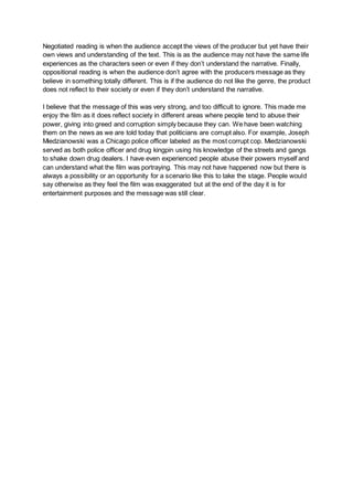 Oppositional Reading Media Text Example Training Day | DOCX
