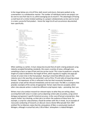 Task 1 evaluate scriptwriters | PDF