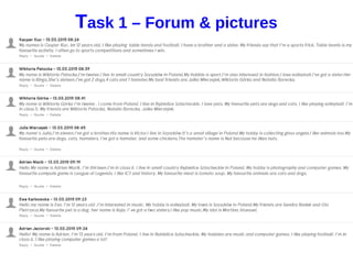 Task 1 – Forum & pictures
 