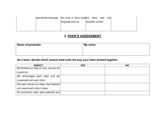 Task 1 prepare the tools of your assessment | PPT