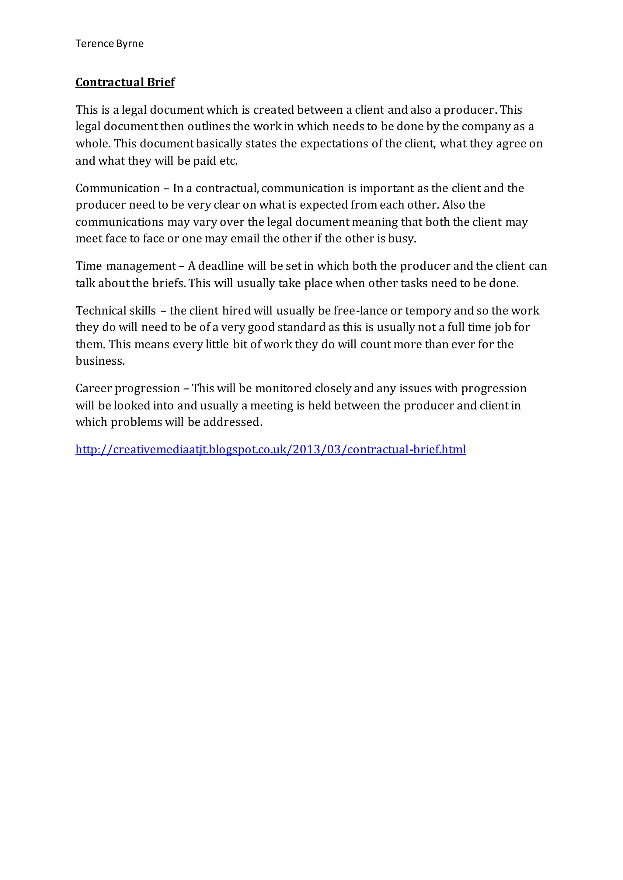 Task 1 Different types Of Briefs PDF