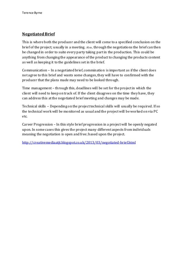 Task 1 Different types Of Briefs