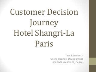 Customer Decision
Journey
Hotel Shangri-La
Paris
Task 1 Session 2
Online Business Development
PAREDES MARTINEZ, CARLA

 