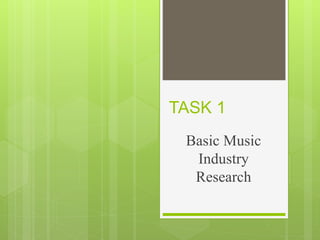TASK 1
Basic Music
Industry
Research
 