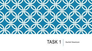 TASK 1 Rachel Hewitson
 