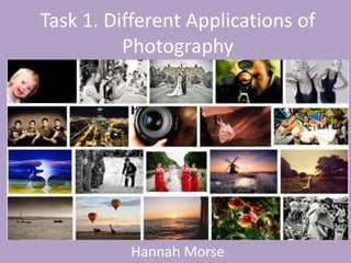 Task 1. Different Applications of
Photography

Hannah Morse

 