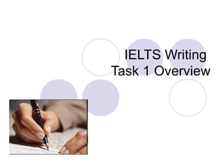 IELTS Writing 
Task 1 Overview 
 