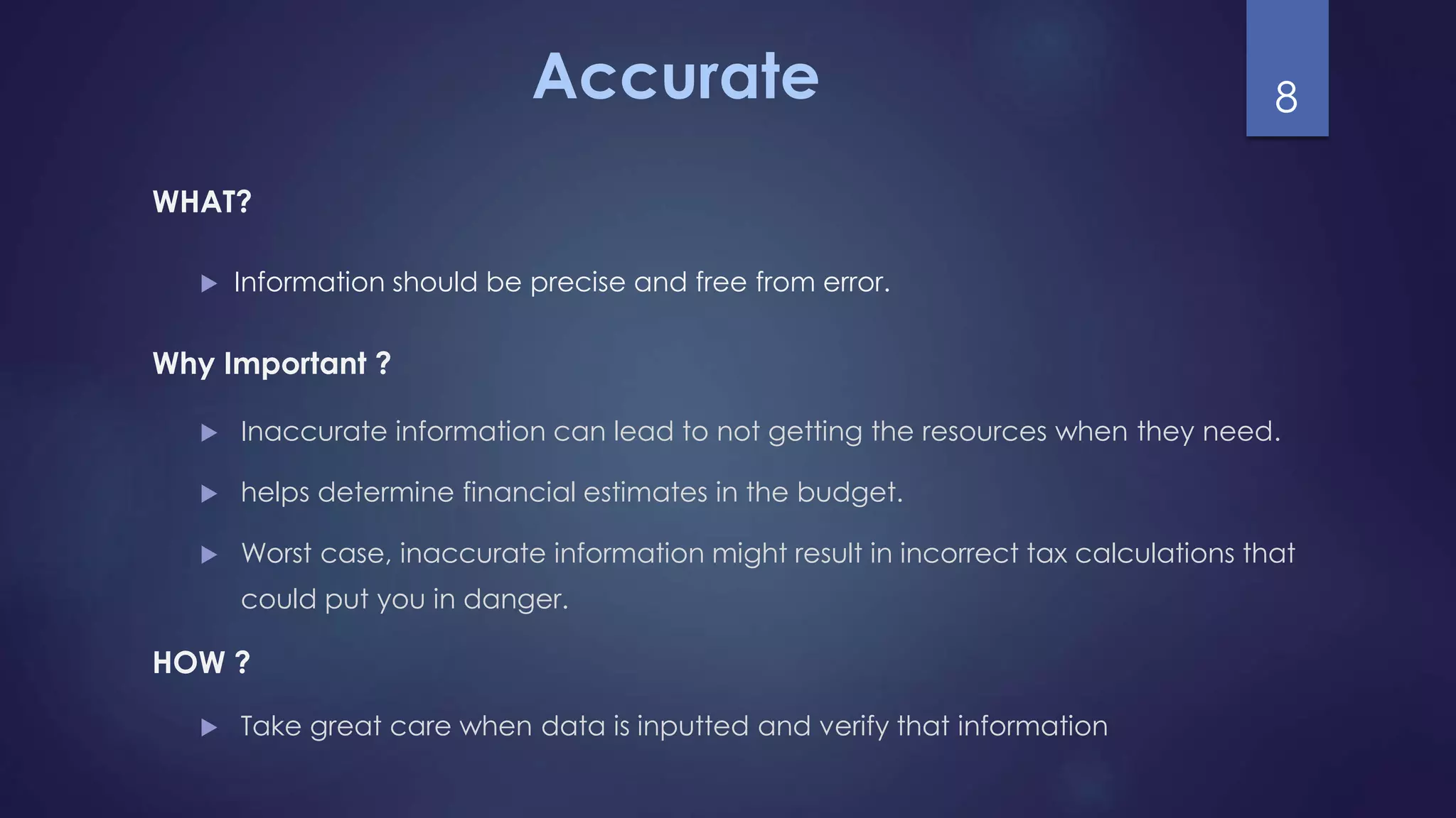 Characteristics of good information | PPTX