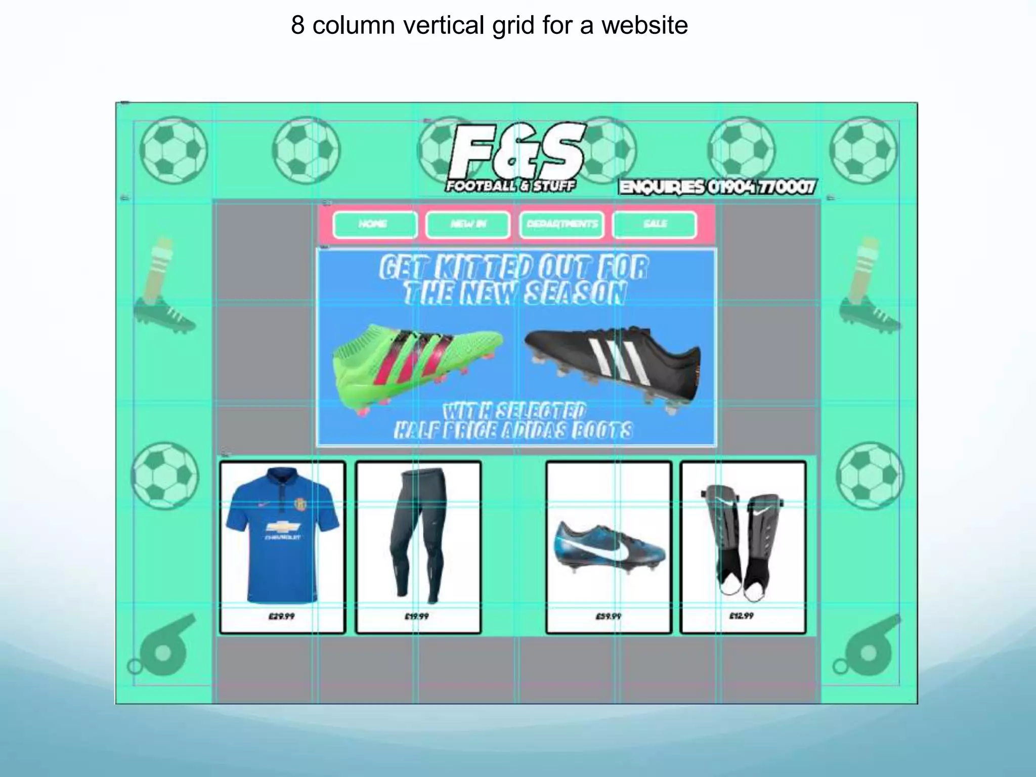 8 column vertical grid for a website
 